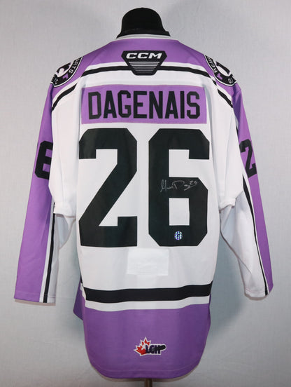 Maddox Dagenais gilet game-used des Remparts de Québec autographié avec certificat (match contre le Cancer)