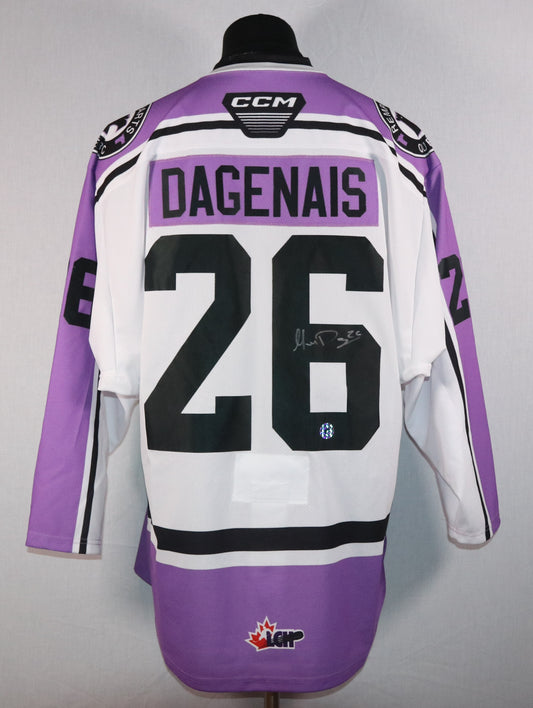 Maddox Dagenais gilet game-used des Remparts de Québec autographié avec certificat (match contre le Cancer)