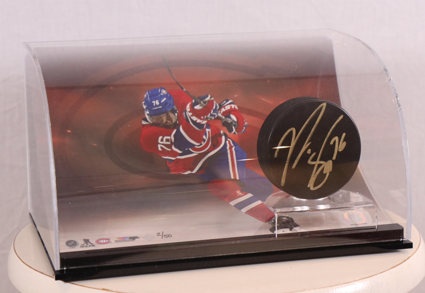 PK Subban rondelle autographiée Upper Deck Authenticated Image Curve Display #2/50
