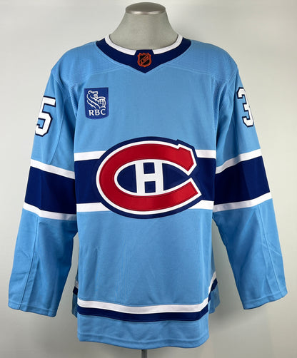 Samuel Montembeault gilet Adidas Reverse Retro 2.0 autographié