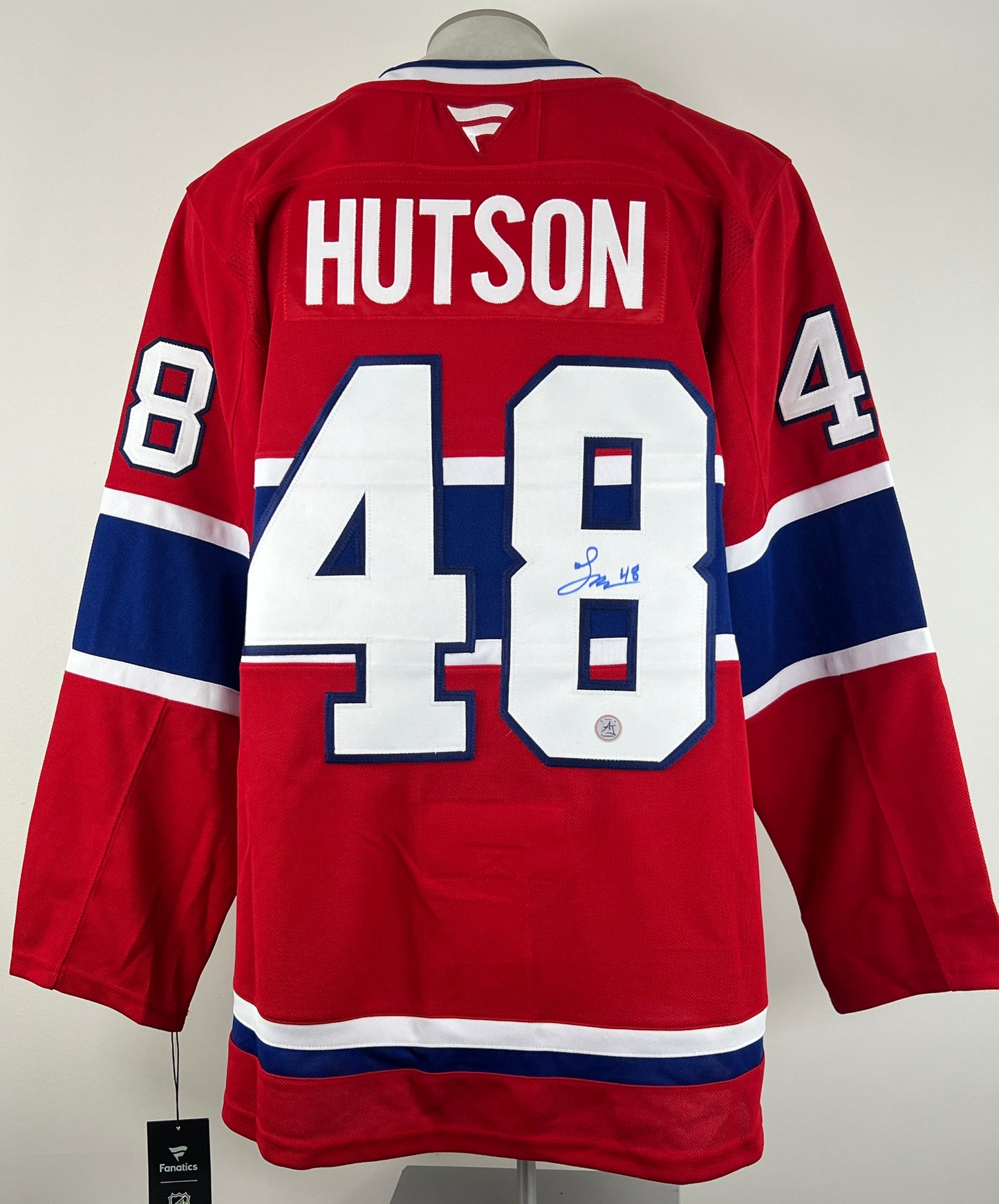 Lane Hutson gilet PREMIUM FANATICS autographié des Canadiens de Montréal