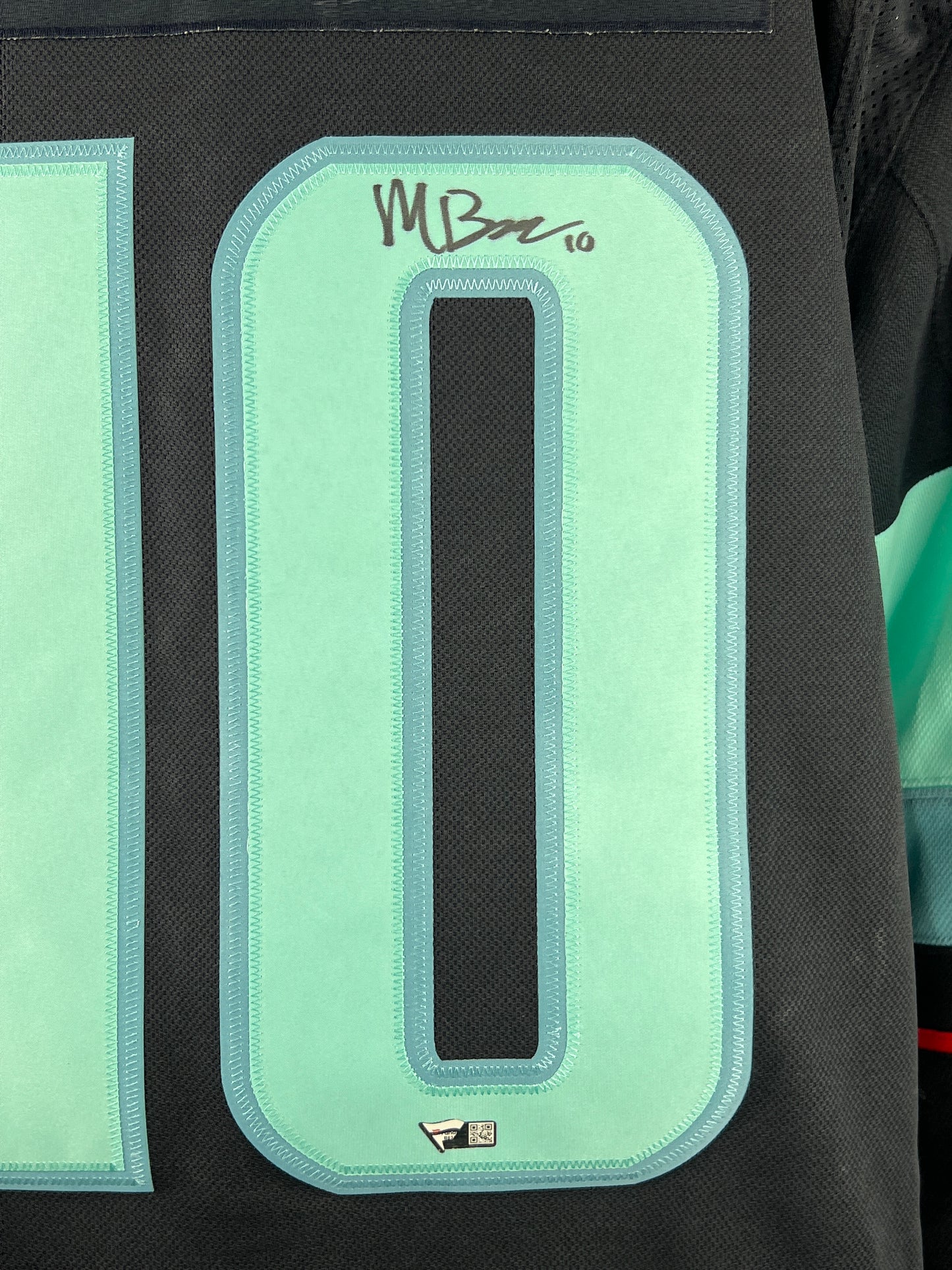Matty Beniers autographed and certified Seattle Kraken Fanatics Premium jersey with Inaugural Season patch