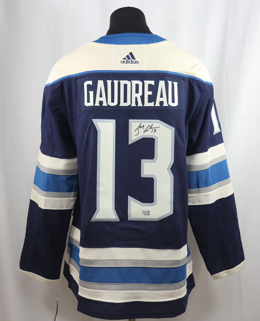 Johnny Gaudreau gilet autographié des Blue Jackets de Columbus