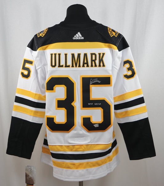 Linus Ullmark gilet ADIDAS Bruins de Boston autographié avec inscription