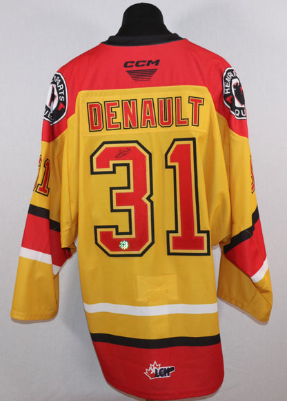 Louis-Antoine Denault gilet game-used des Remparts de Québec autographié avec certificat (match des BOYS-REMPS)