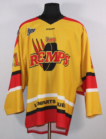 Louis-Antoine Denault gilet game-used des Remparts de Québec autographié avec certificat (match des BOYS-REMPS)