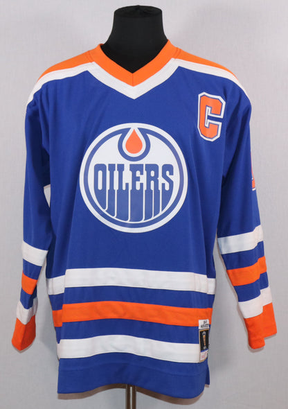 Wayne Gretzky gilet des Oilers d'Edmonton 86-87 Mitchell & Ness autographié et certifié de Upper Deck Authenticated