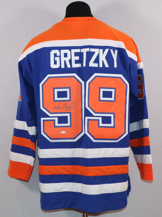 Wayne Gretzky gilet des Oilers d'Edmonton 86-87 Mitchell & Ness autographié et certifié de Upper Deck Authenticated