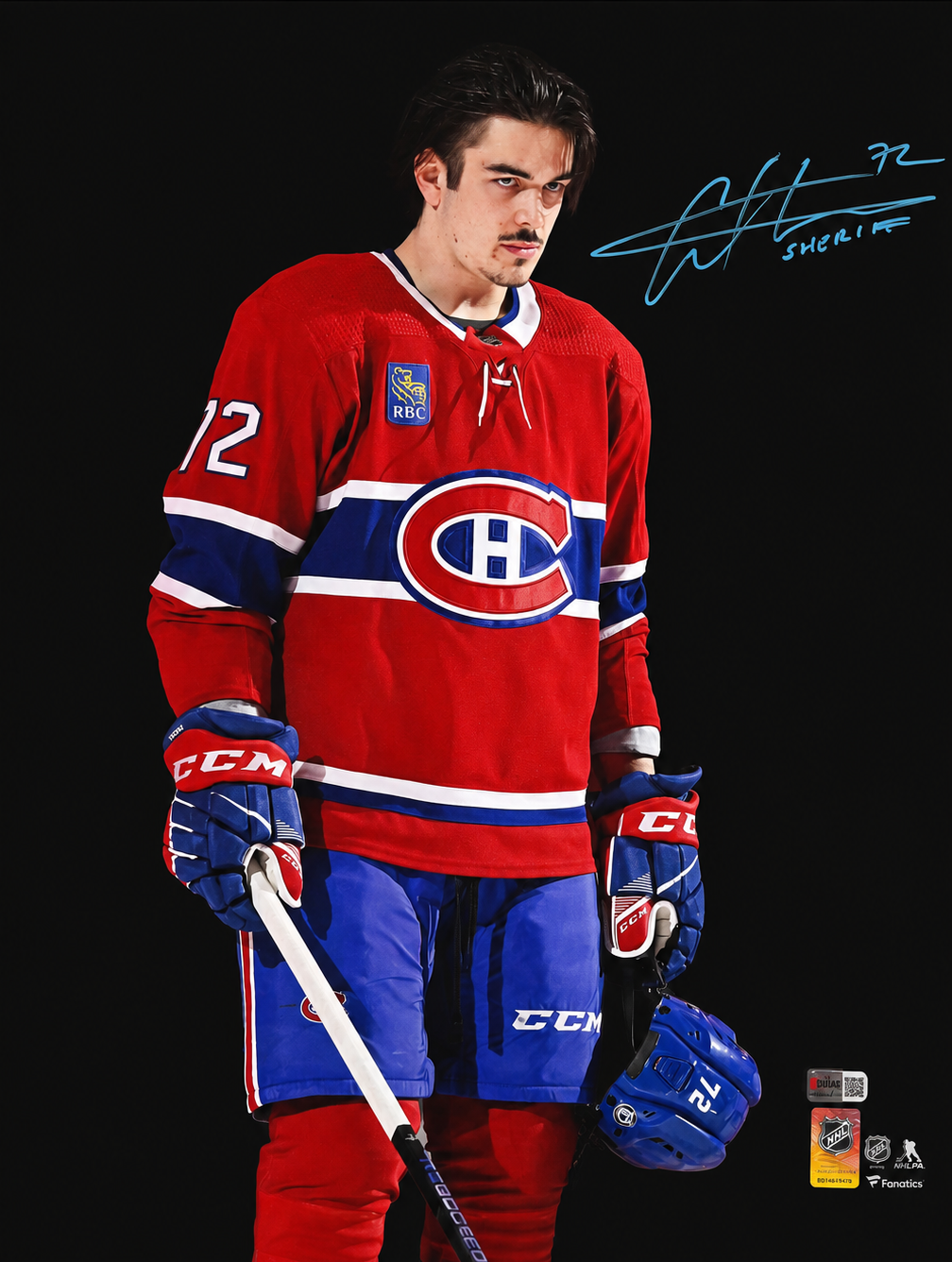 Arber Xhekaj photo 16x20 autographiée avec inscription Canadiens de Montréal