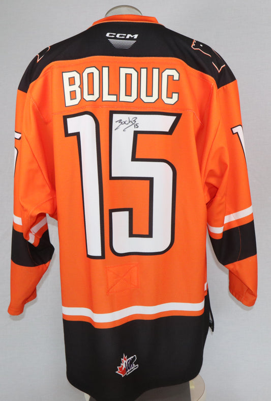 Zachary Bolduc gilet game-used des Remparts de Québec autographié (match des Premières Nations)