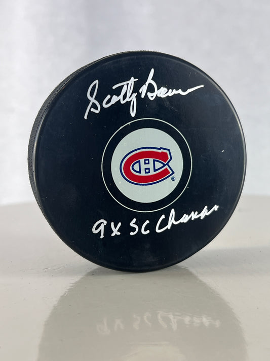 Scotty Bowman rondelle autographiée avec inscription du Canadiens de Montréal