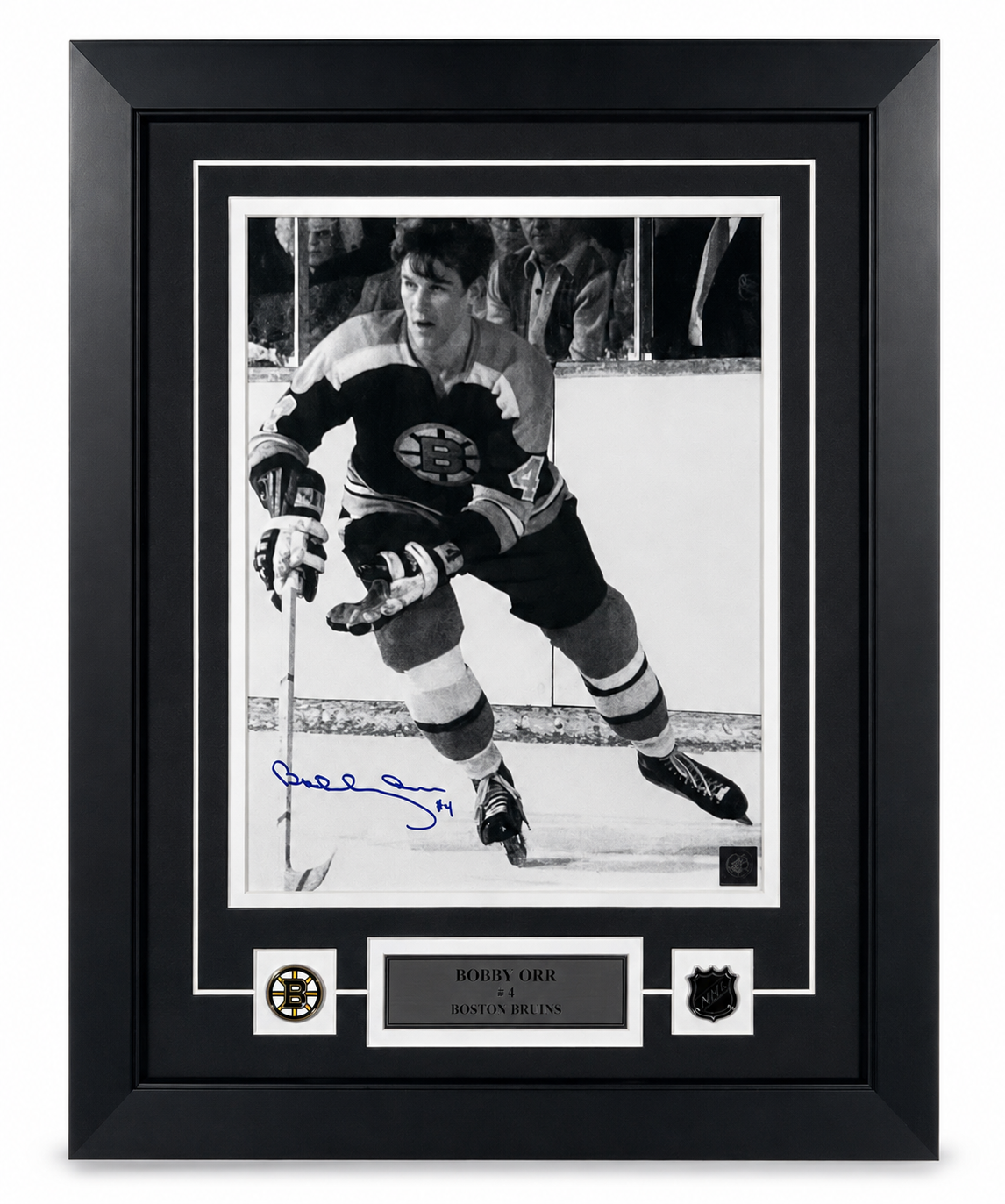 Bobby Orr photo 11x14 autographiée et encadrée avec certificat d'authenticité (COA)