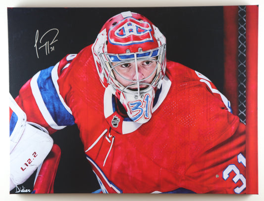Carey Price reproduction sur toile de l'artiste DIDIER autographiée et numérotée sur 5 exemplaires seulement