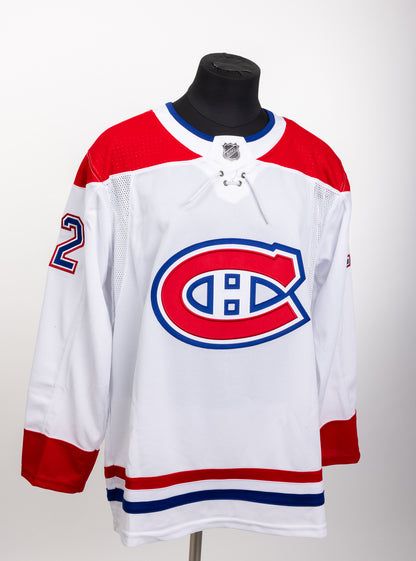Cole Caufield RARE autographed ADIDAS #22 Montreal Canadiens white jersey 