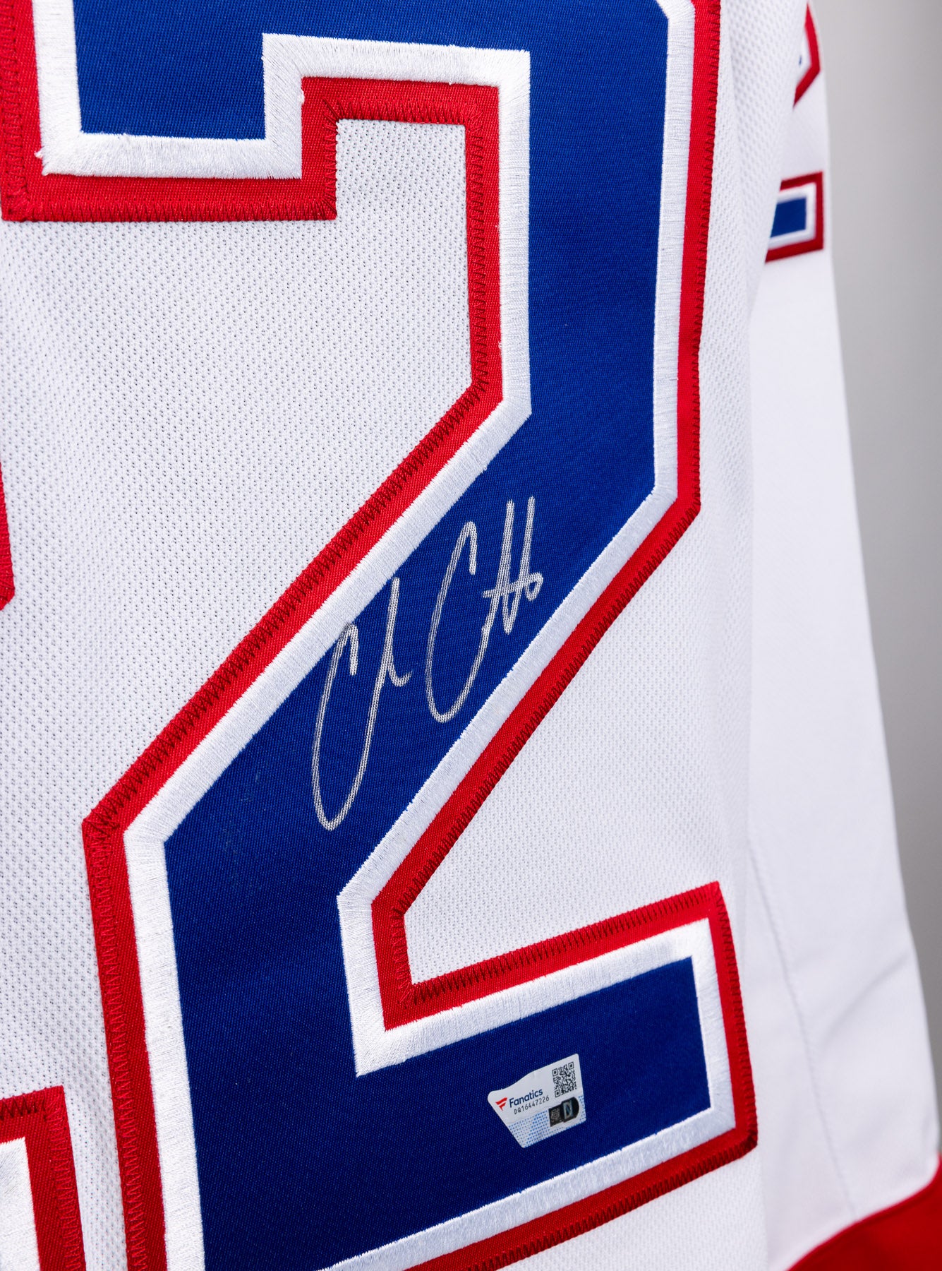 Cole Caufield RARE autographed ADIDAS #22 Montreal Canadiens white jersey 