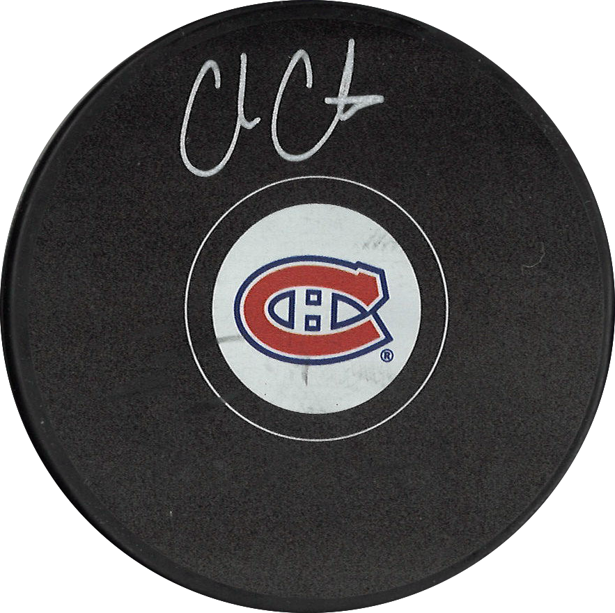 Cole Caufield rondelle LOGO autographiée et certifiée Fanatics