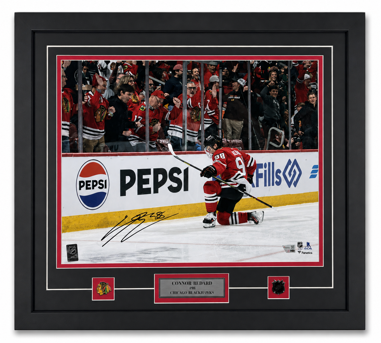 Connor Bedard framed 16x20 photo, certified Fanatics (Chicago Blackhawks)