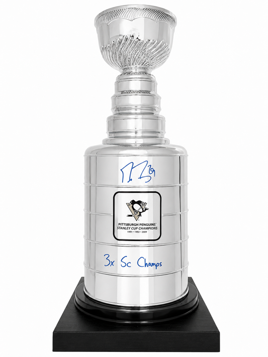 Marc-Andre Fleury autographed 25-inch Stanley Cup with inscriptions