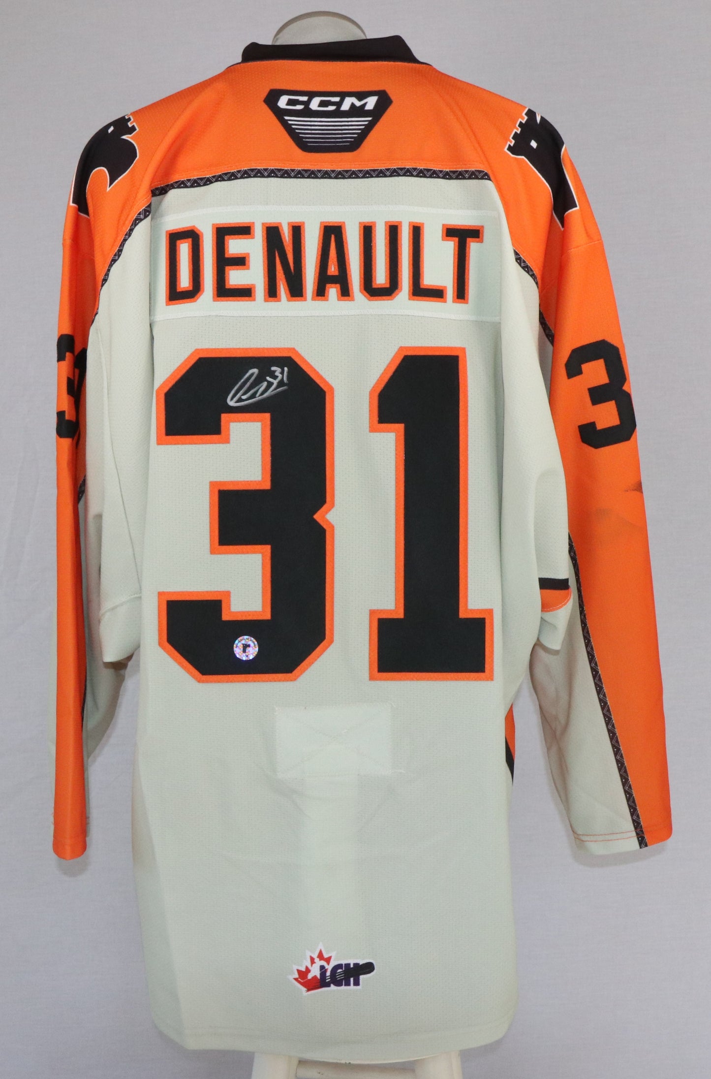 Louis-Antoine Denault gilet game-used et autographié des Remparts de Québec avec certificat (match des Premières Nations)