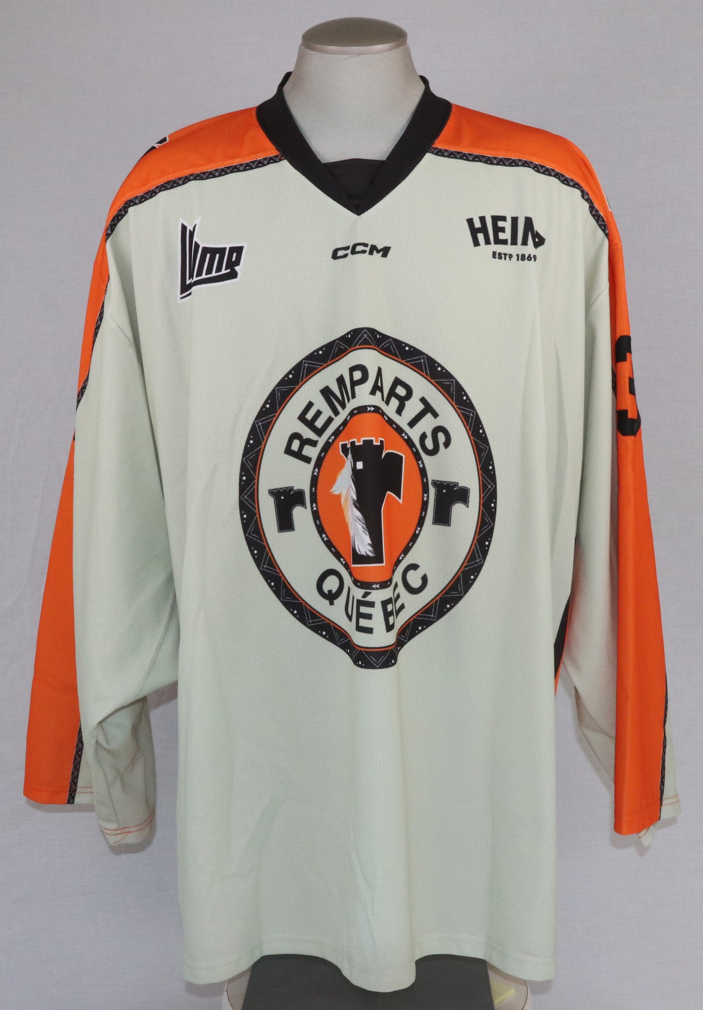 Louis-Antoine Denault gilet game-used et autographié des Remparts de Québec avec certificat (match des Premières Nations)