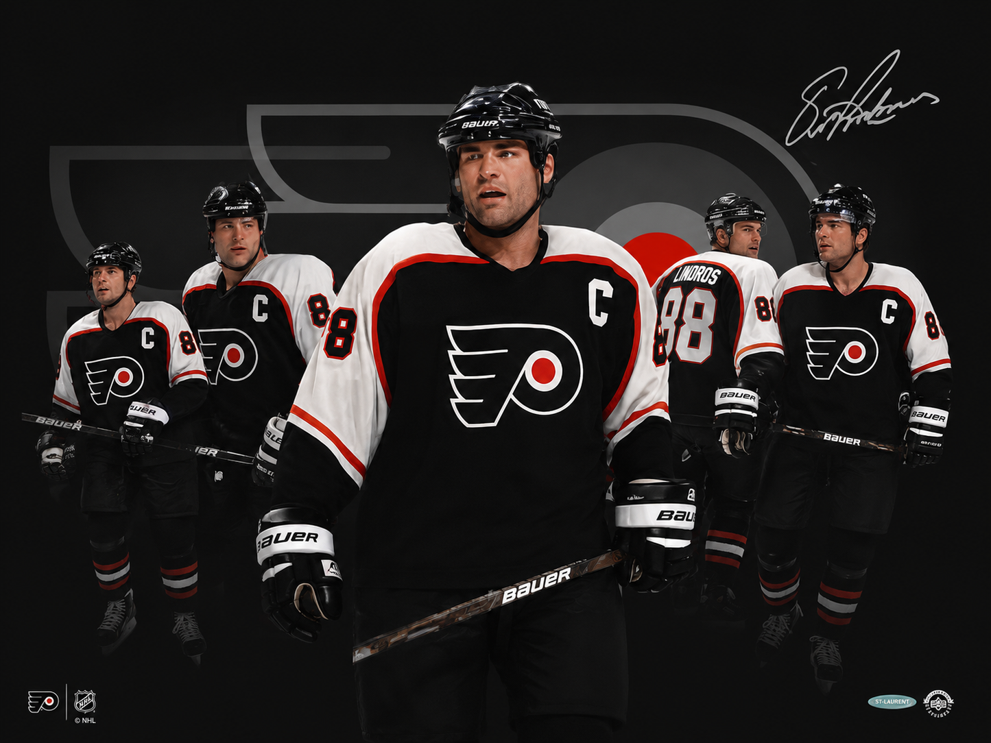 Eric Lindros photo 16x24 autographiée des Flyers de Philadelphie