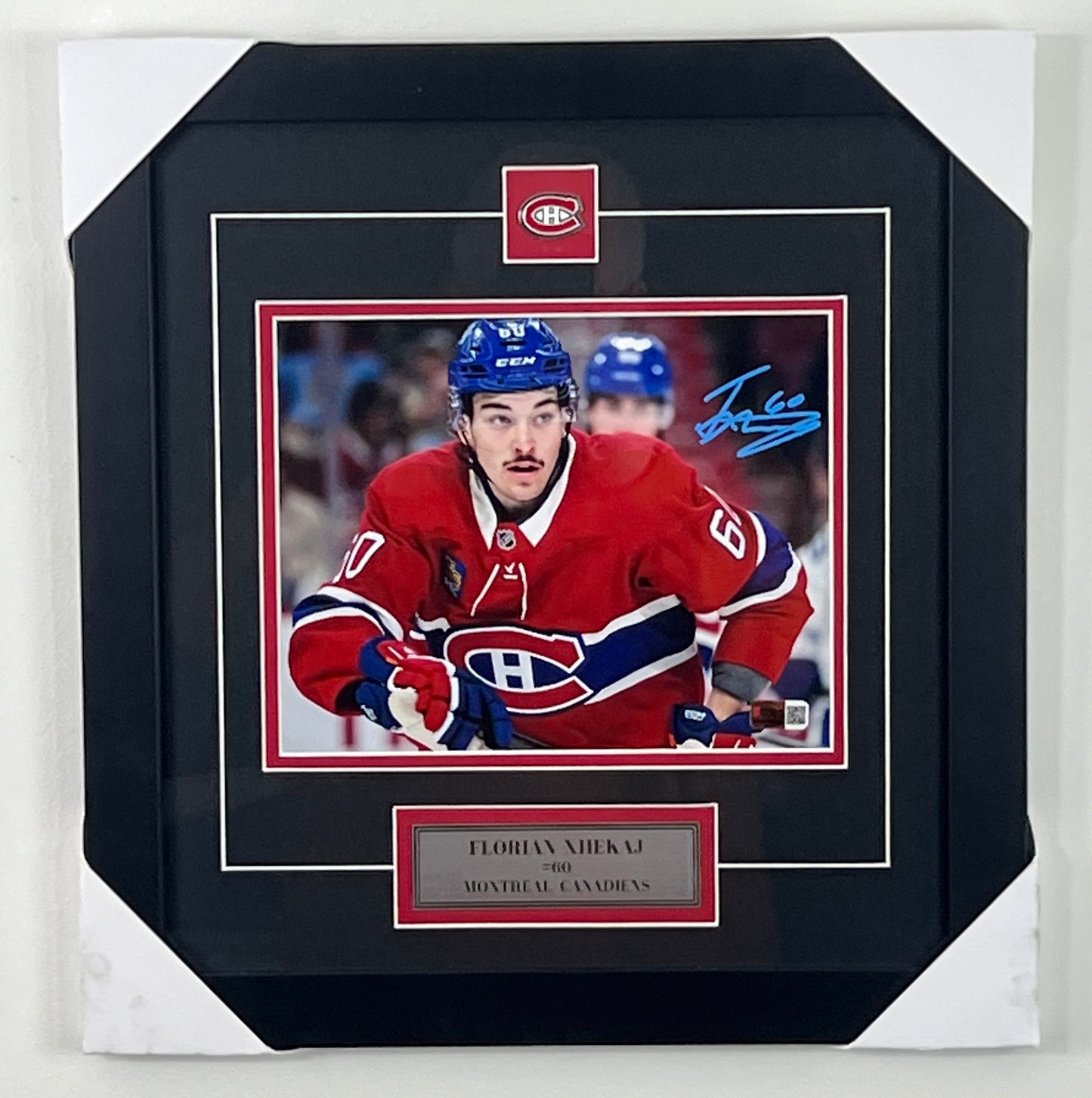 Florian Xhekaj photo 8x10 encadrée et autographiée du Canadiens de Montréal