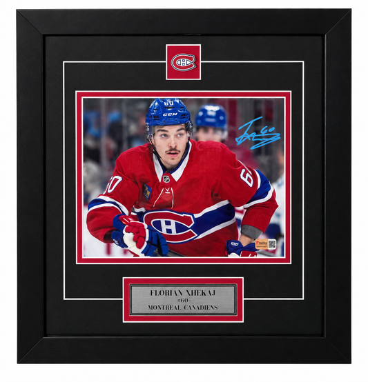 Florian Xhekaj photo 8x10 encadrée et autographiée du Canadiens de Montréal