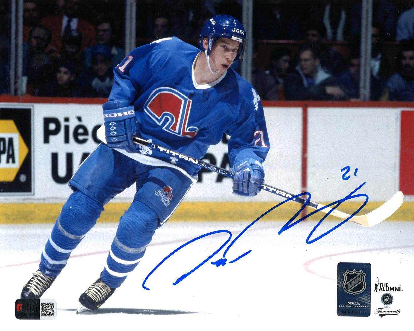 Peter Forsberg autographed 8X10 photo Quebec Nordiques