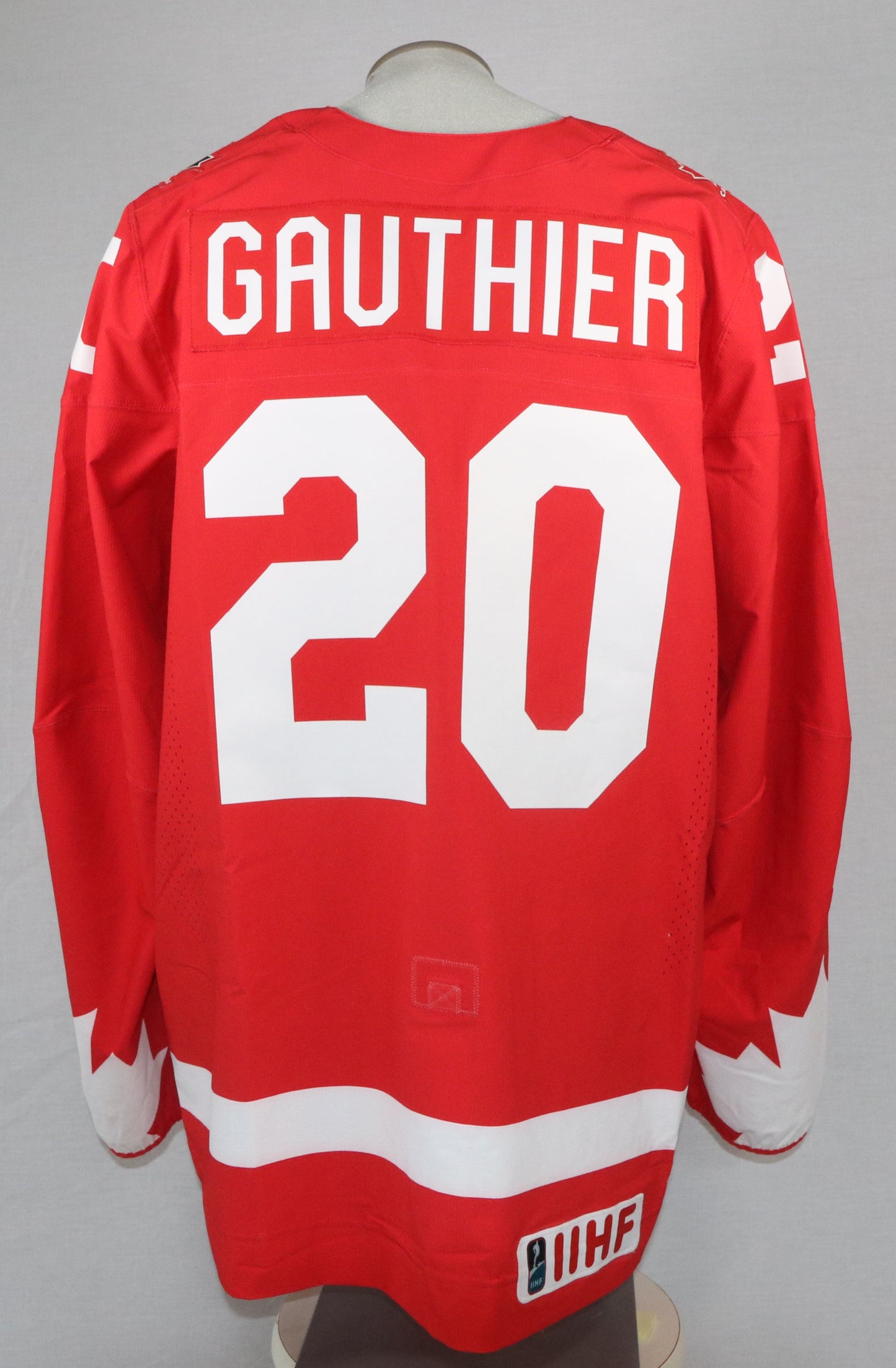 Ethan Gauthier (Tampa Bay Lightning) gilet game-used Team Canada Junior 2025
