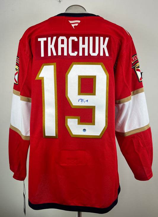 Mathew Tkachuk Florida Panthers Autographed Fanatics Premium Jersey with "A"