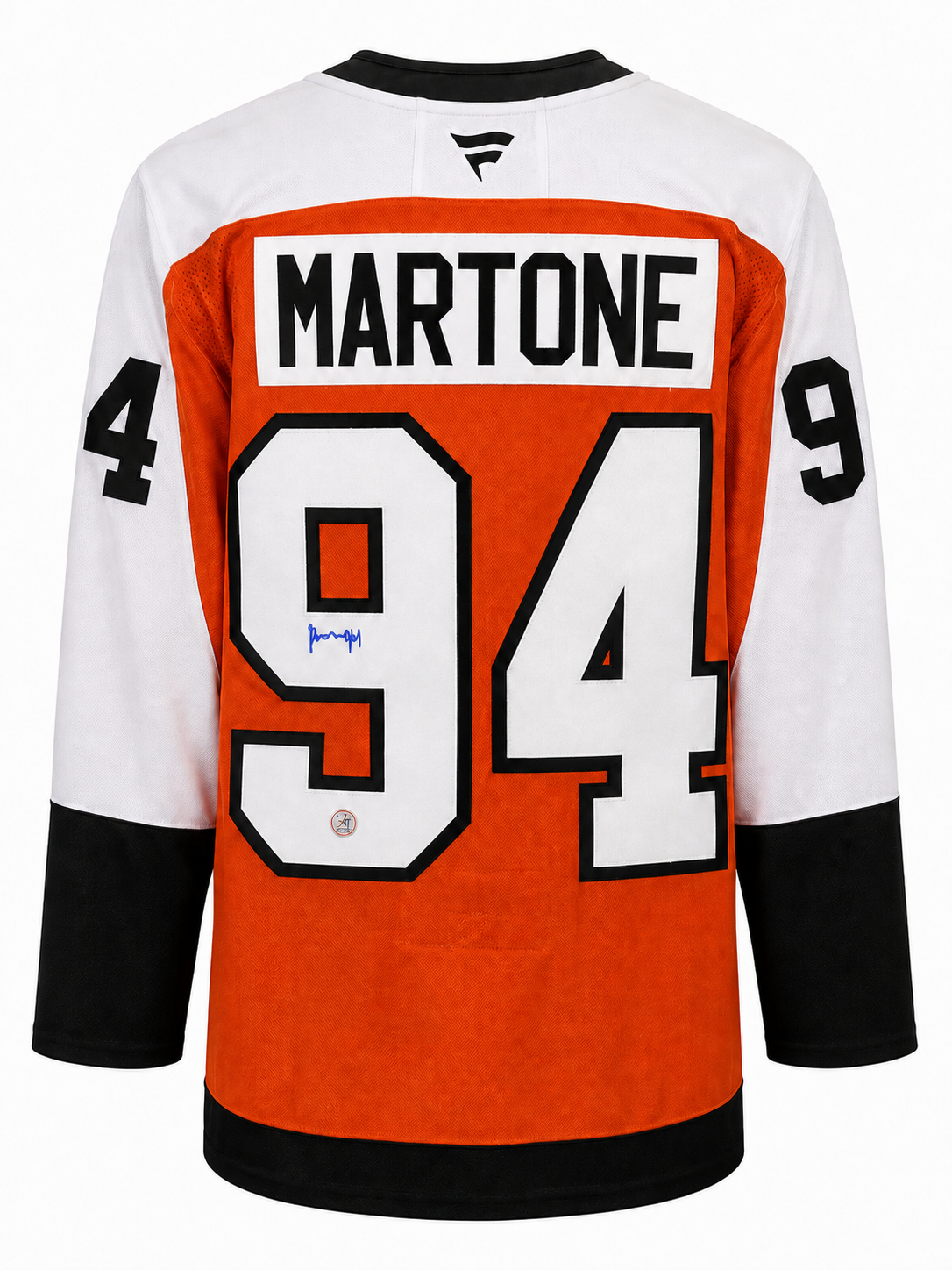 Porter Martone gilet autographié des Flyers de Philadelphie certifié AJ Sports