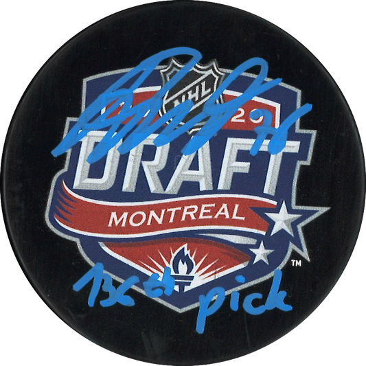 Jakub Dobes rondelle DRAFT autographiée avec inscription - Canadiens de Montréal