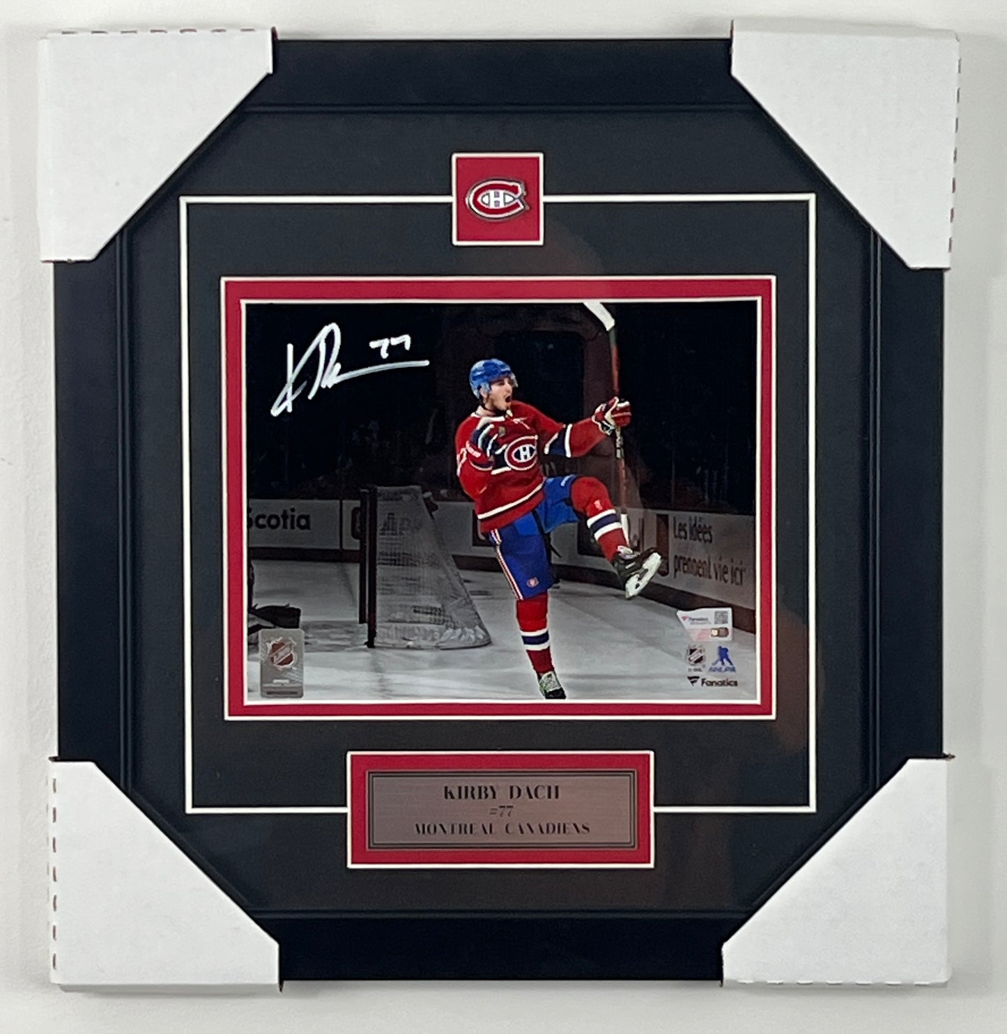 Kirby Dach framed and autographed 8x10 photo of the Montreal Canadiens