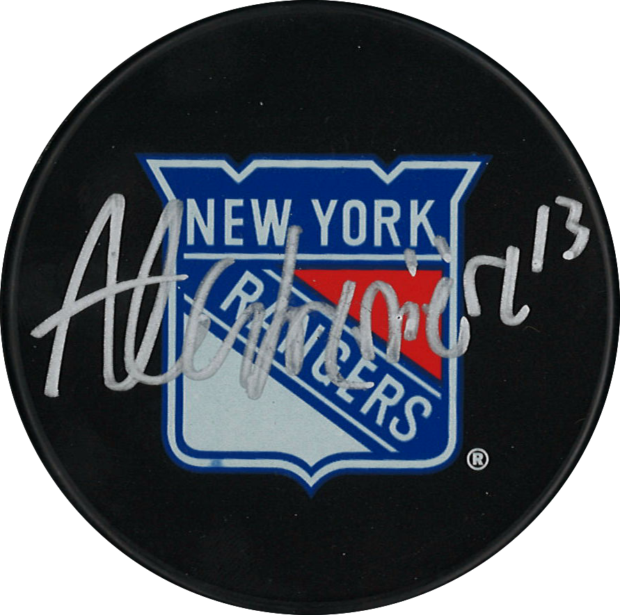 Alexis Lafrenière rondelle autographiée des Rangers de New-York Upper Deck Authenticated