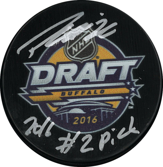 Patrick Laine Autographed 2016 NHL Draft Puck with 2016 #2 PICK inscription