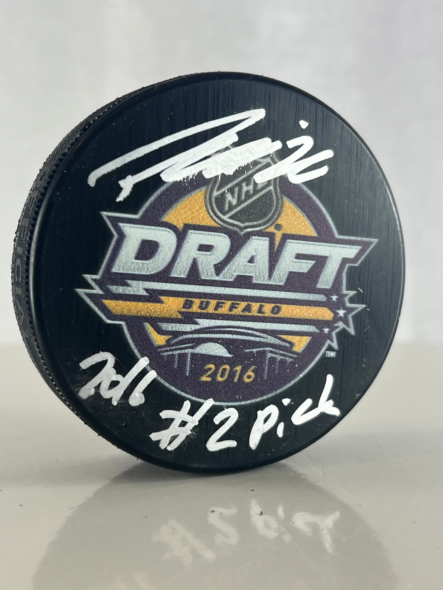 Patrick Laine Autographed 2016 NHL Draft Puck with 2016 #2 PICK inscription