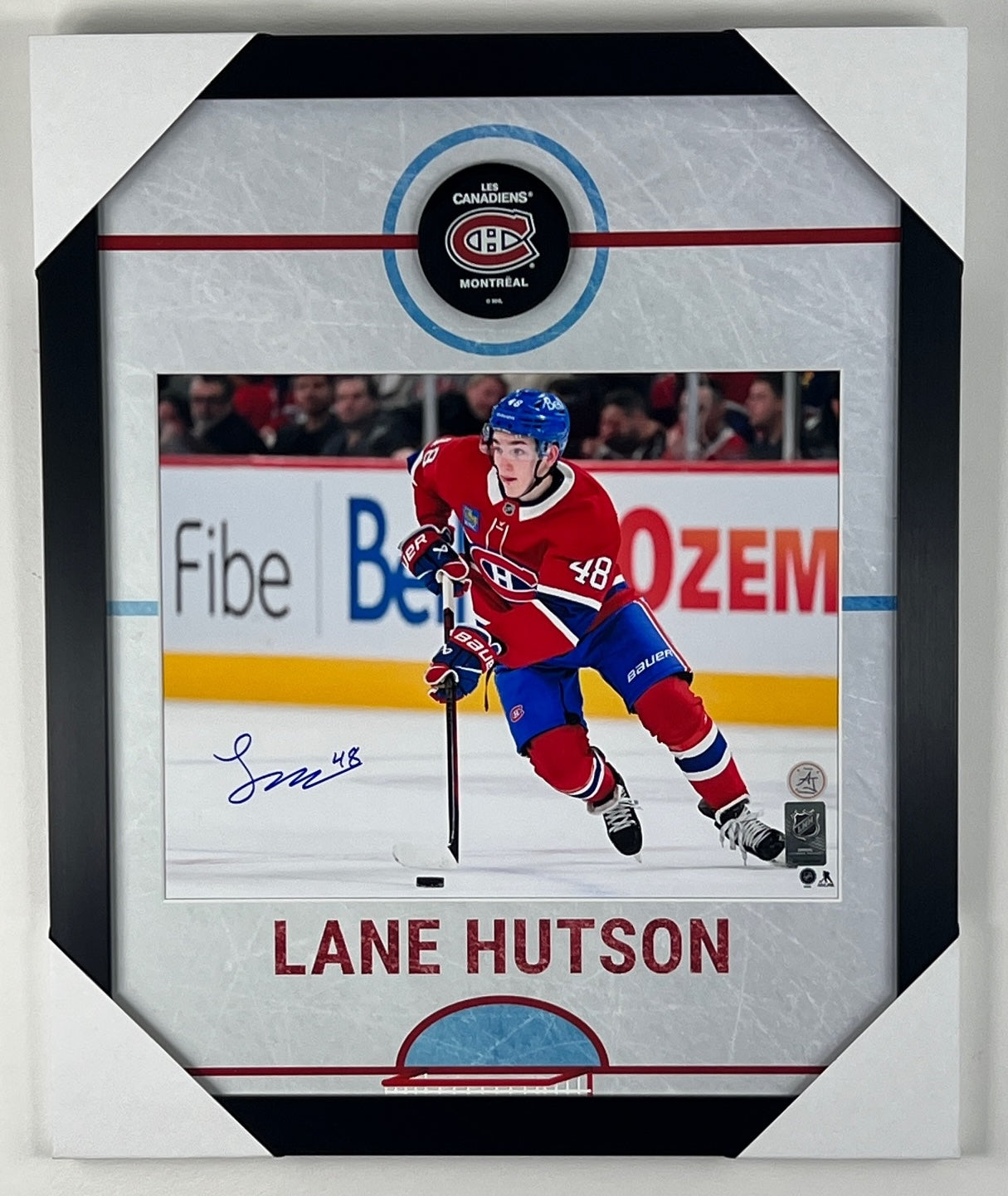 Lane Hutson framed 11x14 photo of the Montreal Canadiens