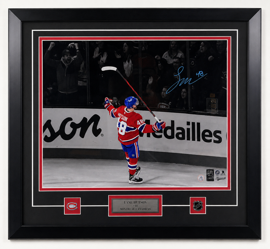 Lane Hutson framed 16x20 photo CELEBRATING GOAL
Montreal Canadiens