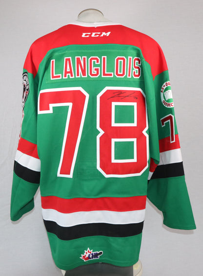 Jeremy Langlois gilet game-used des Remparts de Québec autographié (match des As de Québec)