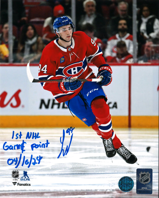 Logan Mailloux auto 8x10 Montreal Canadiens with inscription
