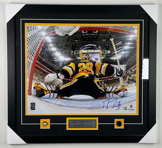 Marc-Andre Fleury framed 16x20 photo of the Pittsburgh Penguins (NETCAM)