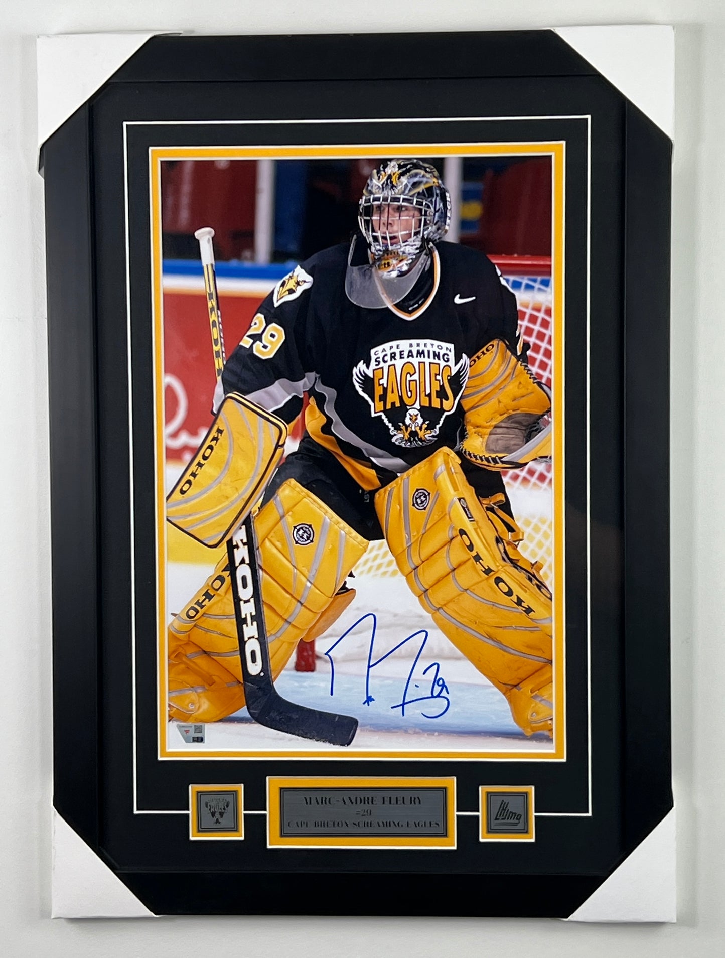 Marc-Andre Fleury framed 12x18 photo of the QMJHL Cape Breton Screaming Eagles