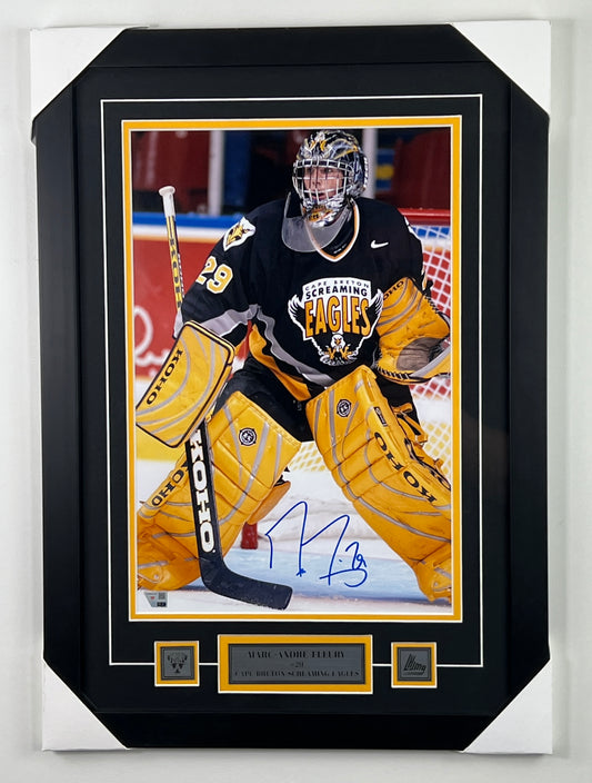 Marc-Andre Fleury framed 12x18 photo of the QMJHL Cape Breton Screaming Eagles