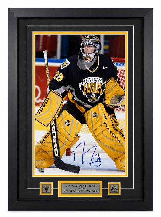 Marc-Andre Fleury framed 12x18 photo of the QMJHL Cape Breton Screaming Eagles