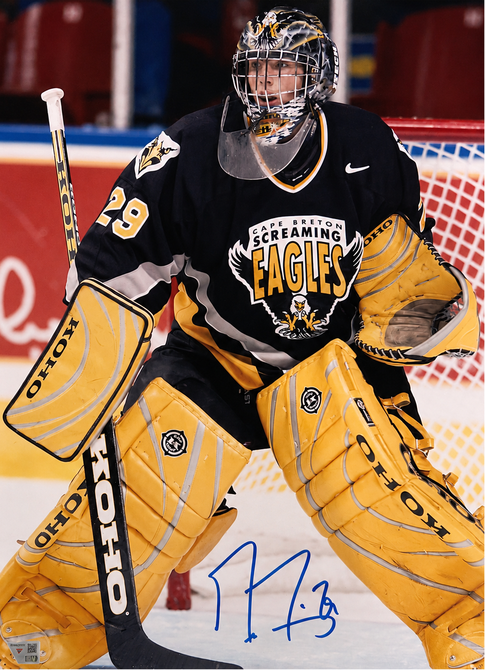 Marc-André Fleury photo 12x18 autographiée Screaming Eagles du Cap-Breton (LHJMQ) - de face