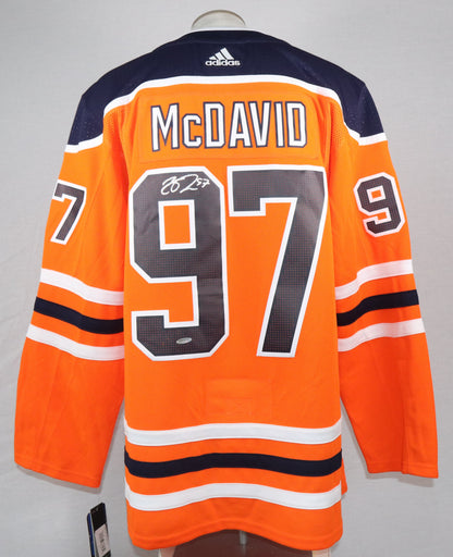 Connor McDavid Edmonton Oilers jersey autographed and authenticated Upper Deck Authenticated