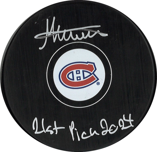Michael Hage autographed Montreal Canadiens puck inscribed