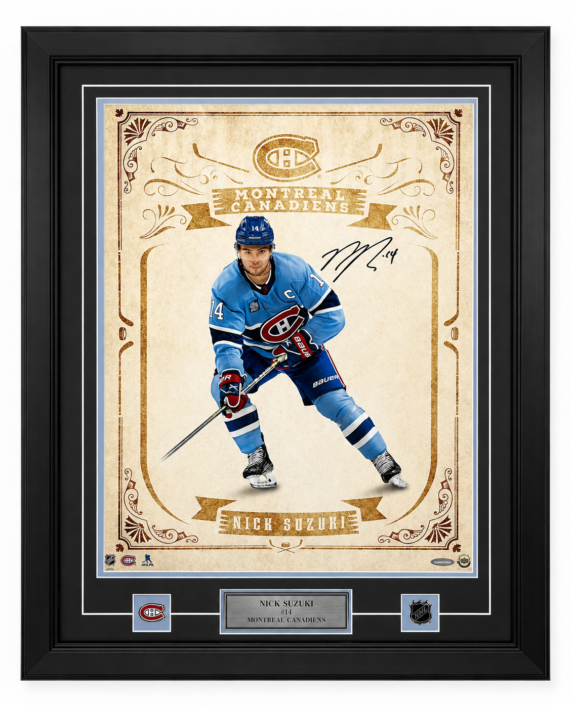 Nick Suzuki 16x20 photo, autographed and framed, Upper Deck Authenticated (Montreal Canadiens)
