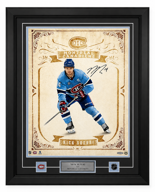 Nick Suzuki 16x20 photo, autographed and framed, Upper Deck Authenticated (Montreal Canadiens)