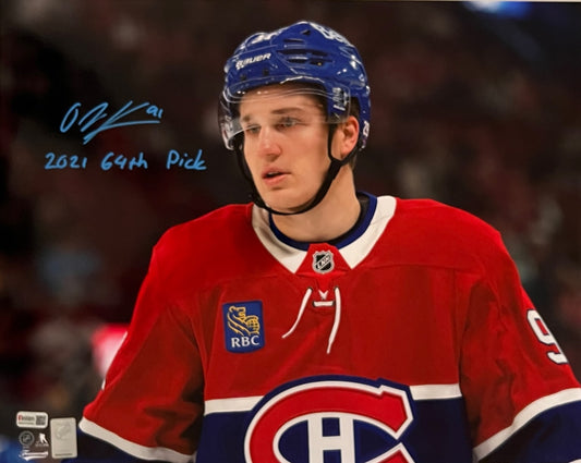 Oliver Kapanen autographed 16x20 photo Montreal Canadiens inscribed 2021 64th Pick